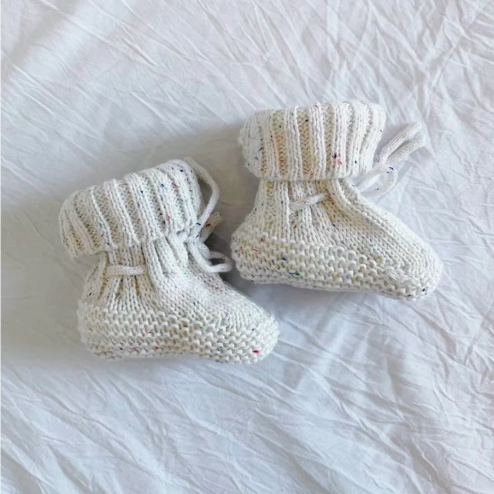 Soft Knit Baby Booties in Cream